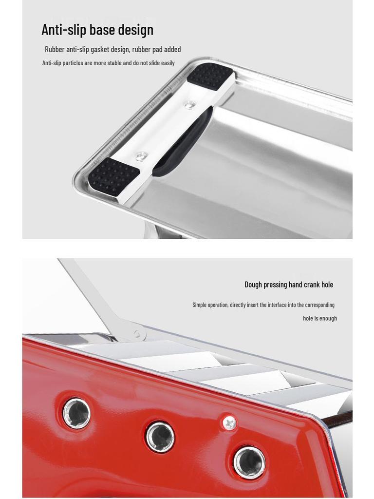 Compact Manual Noodle Press: Dual-Blade Hand-Crank Dough Maker for Home