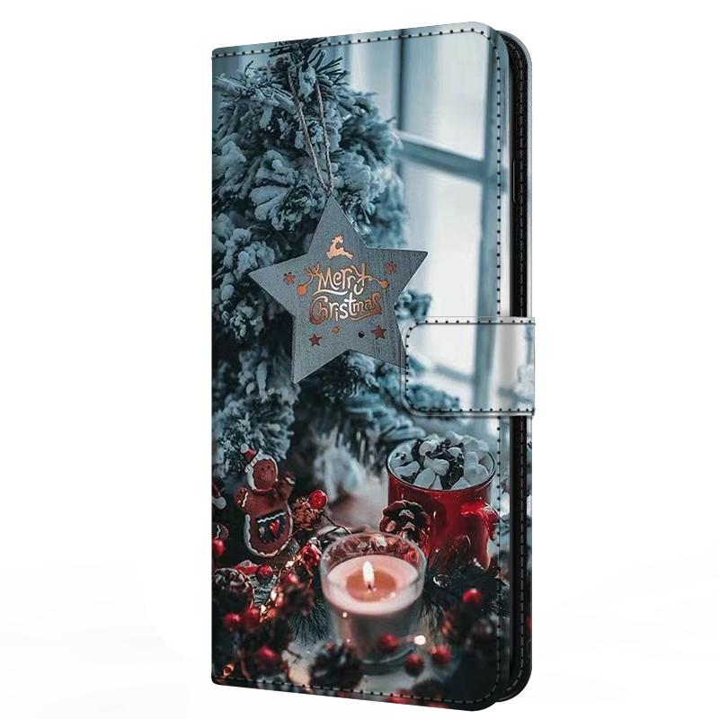 Wallet Cover For Oppo A5 4G 5G Case A5i Pro A5m Flip Stand Book Magnetic Leather Case For Oppo A5x 4G 5G Christmas Cases A 5x