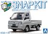 Aoshima Bunka Kyozai Scale Rakupla Snap Kit Subaru Sambar Truck Sterling Silver Metallic Plastic Model Kit 1/32 No.05-SS Pre-Colored (Automobile)
