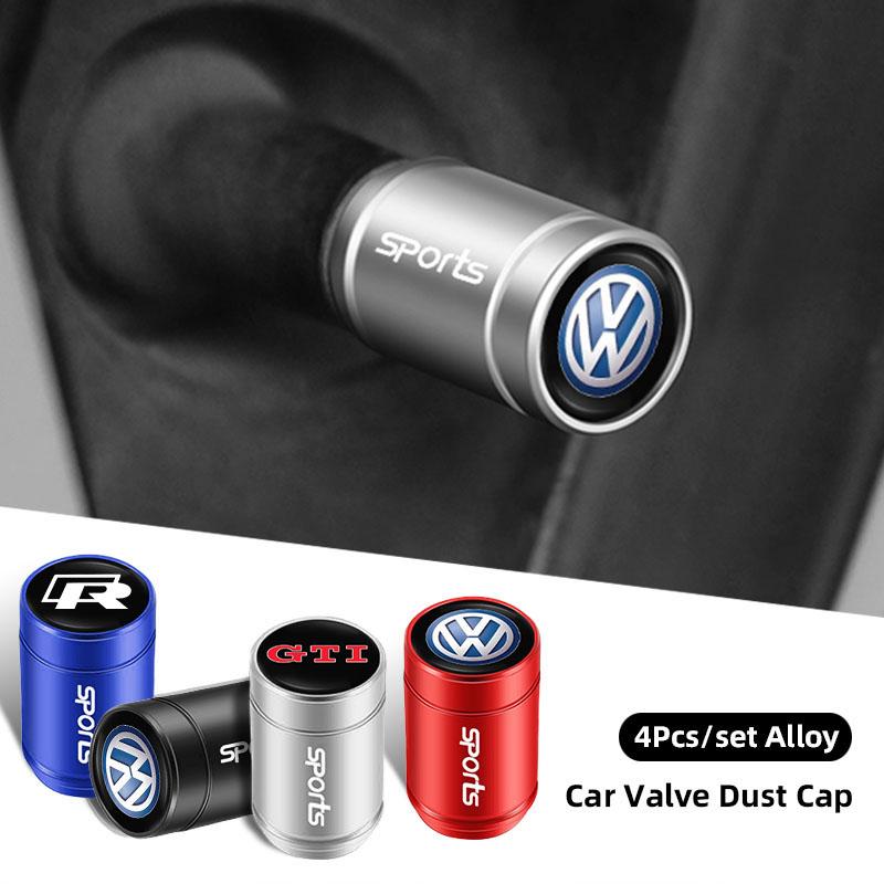 4Pcs Volkswagen Valve Cap Alloy Dust Cover Car Tire Accessories For VW Polo Golf GTI CC Tiguan Arteon Passat Jetta Touareg ID.3