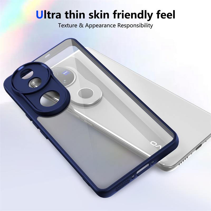 Vivo V50 5G V2427 Case Plating Bumper Shockproof Clear Back Cover Hard Matte Phone Case for Vivo V50 VivoV50 5G 2025 V2427