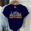 God Is Good All The Time Graphic T Shirt Women Vintage Boho Religious Christian TShirts Retro Aesthetic Jesus Tshirts Faith Top