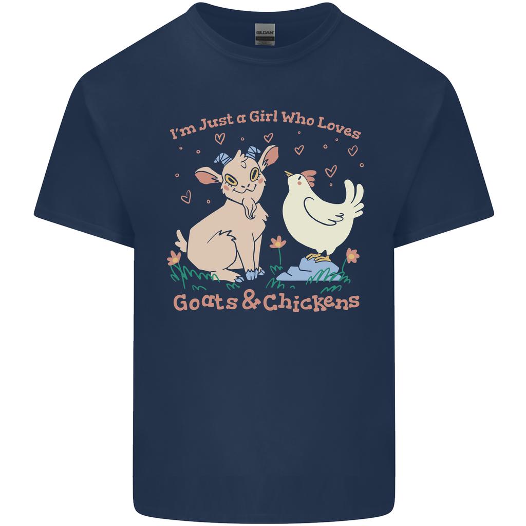 A Girl Who Loves Goats Chickens Farmer Unisexs Light Cotton TShirt