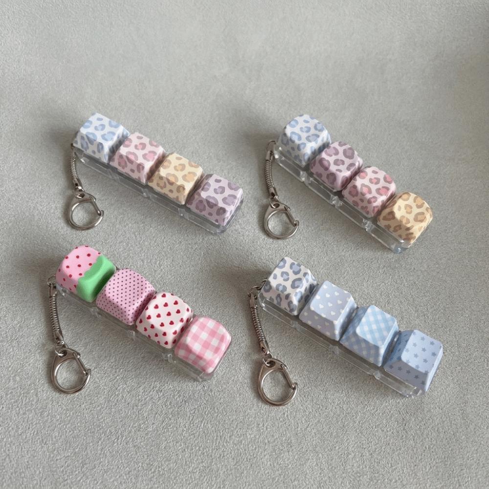 PBT Material Decompression Keyring Snake Bone Chain Mechanical Keyboard Key Cap Pendant  Office