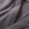 Unisex Pure Cotton Japanese Tie-Up Kimono Pajamas and Gauze Bathrobe for Homewear and Sauna