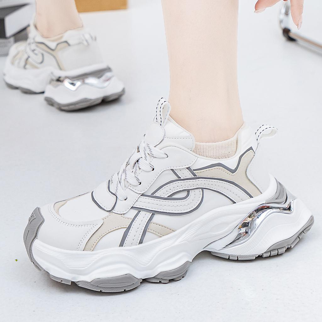 Maßgefertigte Leder-Plateau-Freizeitschuhe für Damen 25 Frühling und Sommer neu retro neue Sport-Dad-Schuhe Damenschuhe Kinder