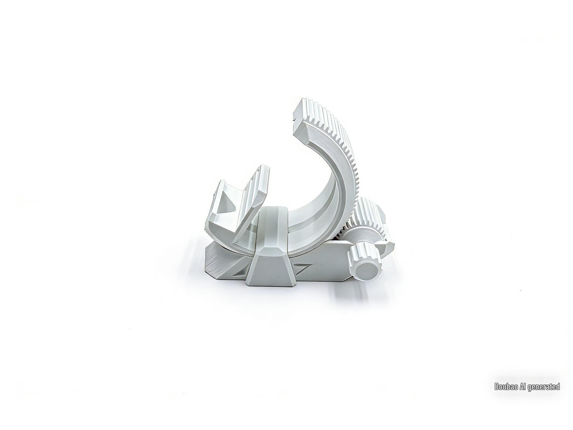 

3D Printed Gear Style Phone Holder: Universal Desktop Stand for Horizontal & Vertical Screens белый