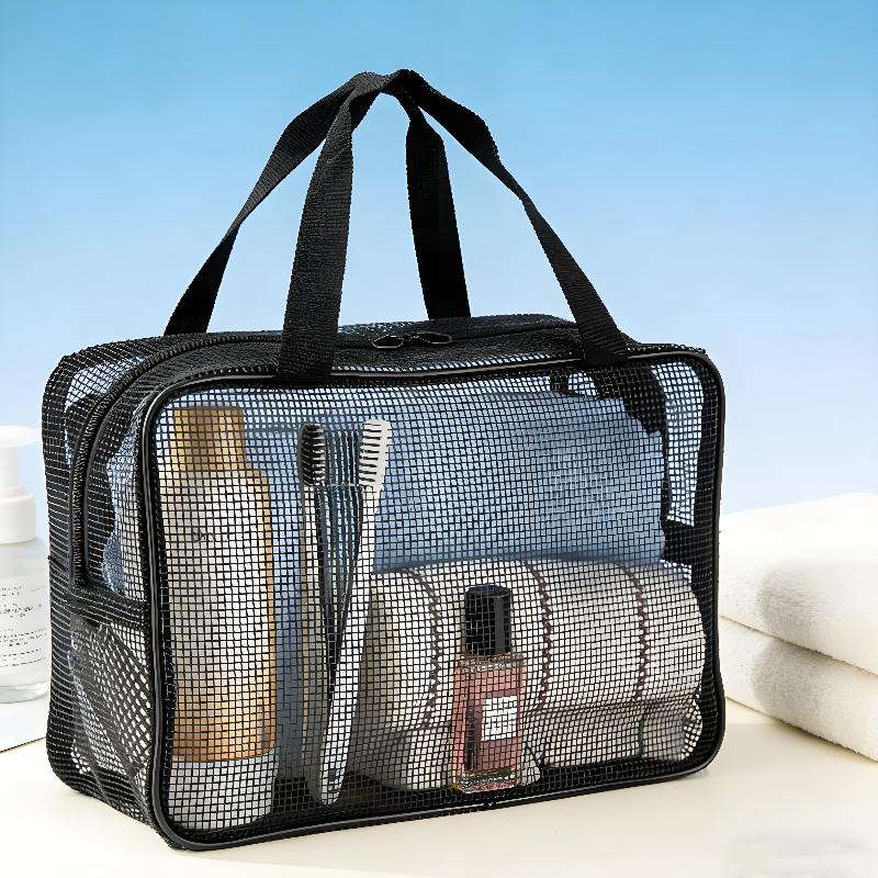 Large Capacity Multifunctional Mesh Toiletry Bag Portable Organizer for Travel Business Trip Gym Cosmetic Storage