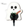 Small Bag Hanger for Bathroom Halloween Themed Wall Hook, Decorative Ghost Pattern Key Hanger, Self Easy Install Adhesive Hook Backing Wood