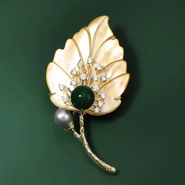 

Броши для пожилых людей, брошь в виде цветка, листа, булавки для женщин, костюм, подвеска, модные броши, ювелирные изделия зелёный