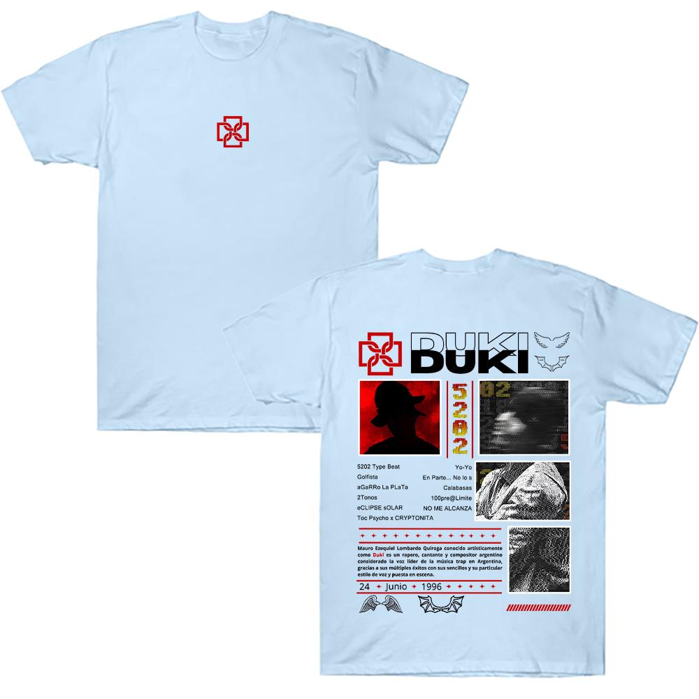 Rapper Duki 5202 Hip Hop T-shirts Vintage Casual Streetwear Duki Fan Merch Tee Unisex Cotton Breathable Clothing High Street Top