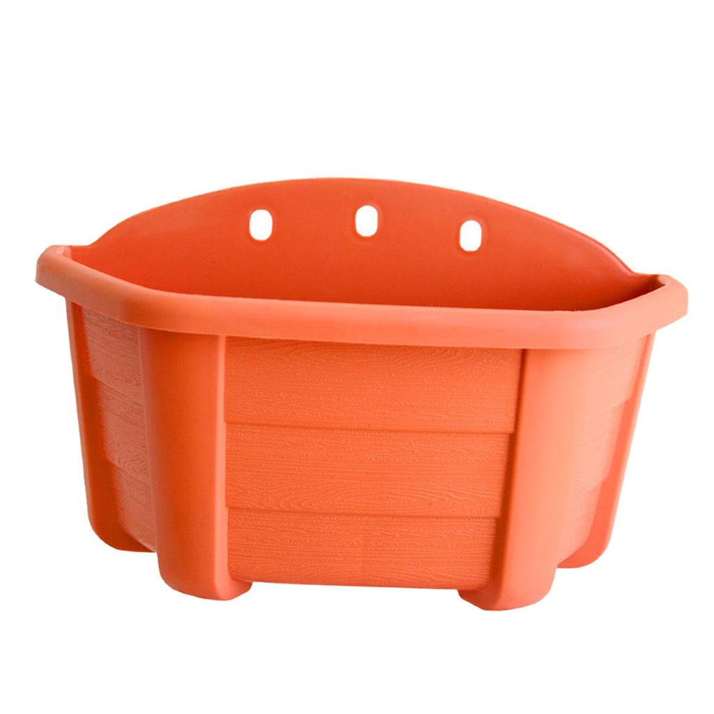 Hanging Flower Pot Wall Mounted with Drainage Mesh Plants Holder Flowerpot for Yard Indoor Outdoor Railing Balcony Fence