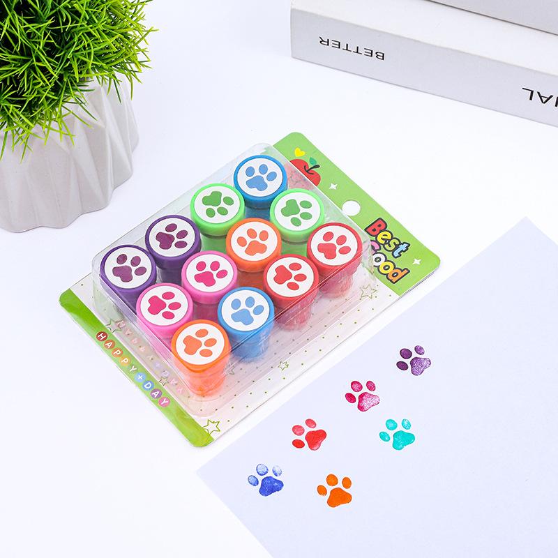 

Cat Paw Stamp Dog Paw Stamp Birthday Party Favors Gifts Toys Halloween Supplies Christmas Stocking Fillers Decorations 12pcs Stamps