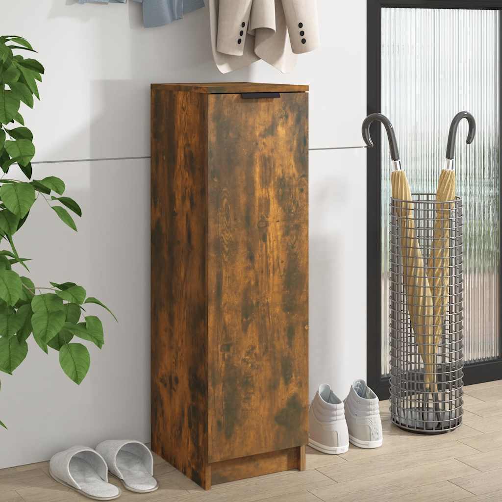 Shoe Cabinet Smoked Oak 30 x 35 x 100 cm Particleboard