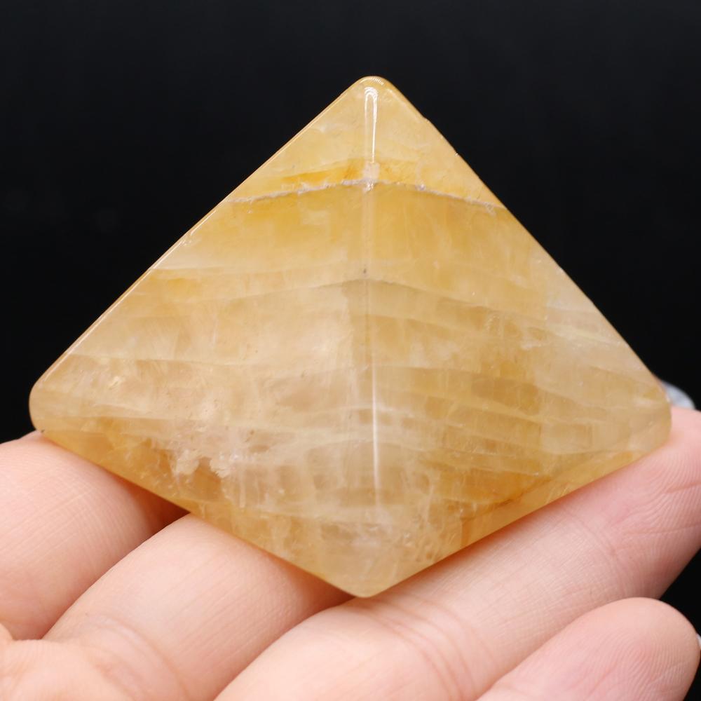 1Pc Reiki Healing Crystal Pyramid Ornament Decoration Energy Natural Stone Quartz Agate Amethyst Jade Gemstone Home Decor Jewelry Mini Furnishings 4cm