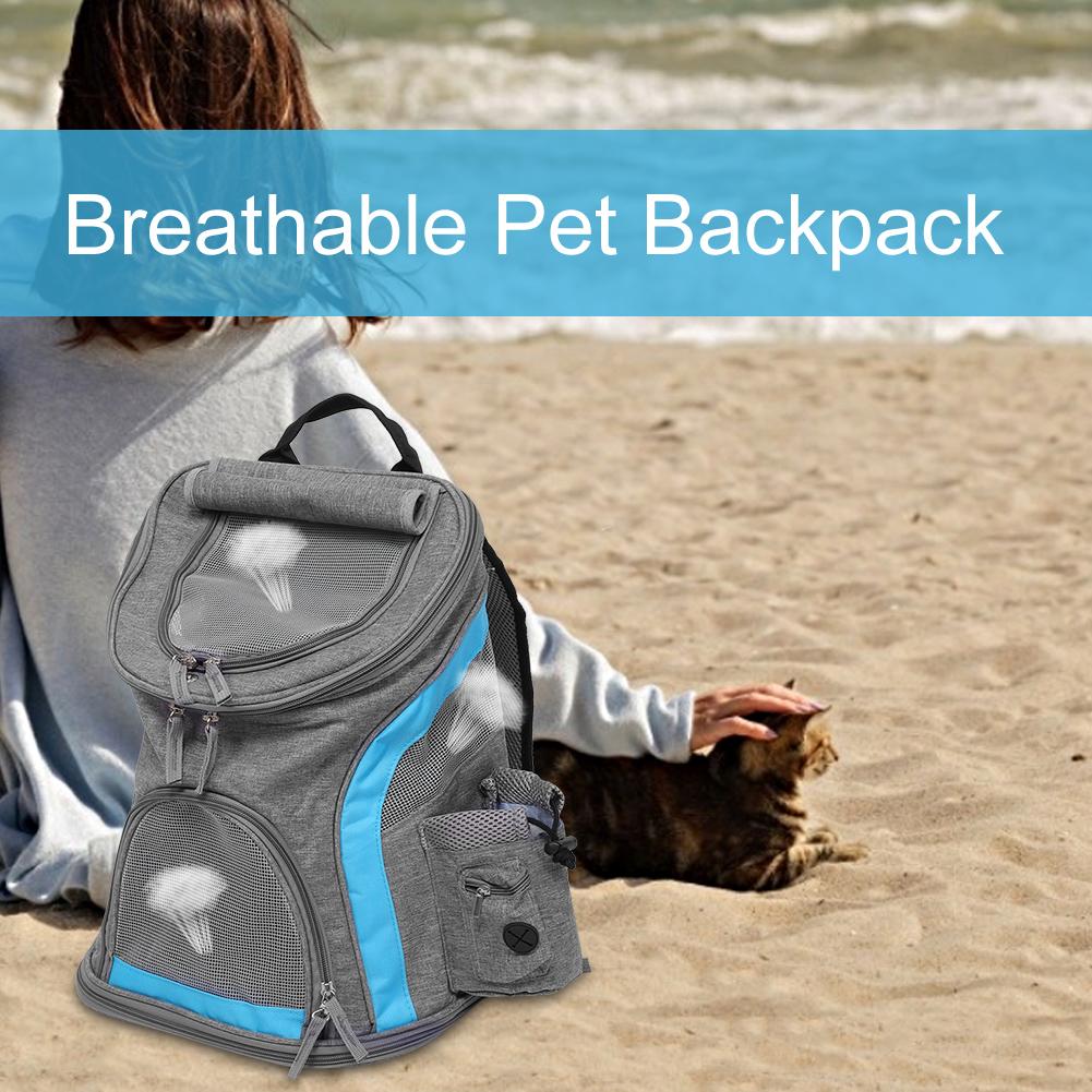 Ekologická prodyšná taška na mazlíčky Skládací taška na kočku Batoh pro venkovní cestování(Modrý
