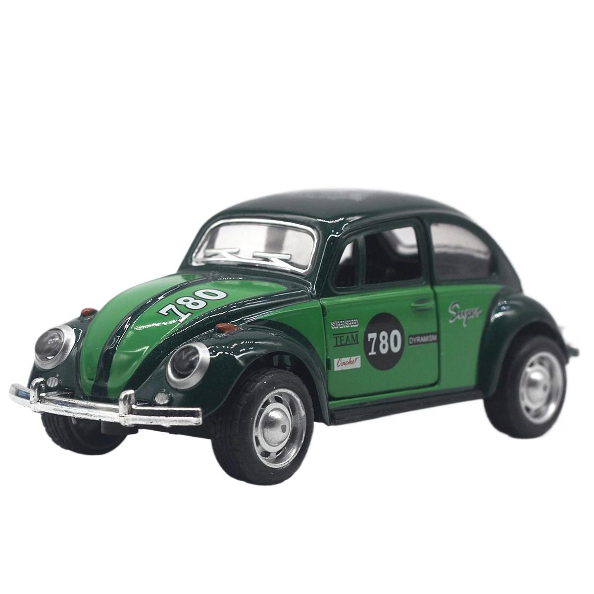

1/32 масштаб Beetle литой металлический сплав автомобиль классическая игрушечная модель с функцией инерционного движения транспортные средства для детских подарков зелёный