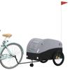 VidaXL Bicycle Trailer, Transport Cart with Hitch Bar, Bicycle Trailer with Flag for Luggage, Black 94154