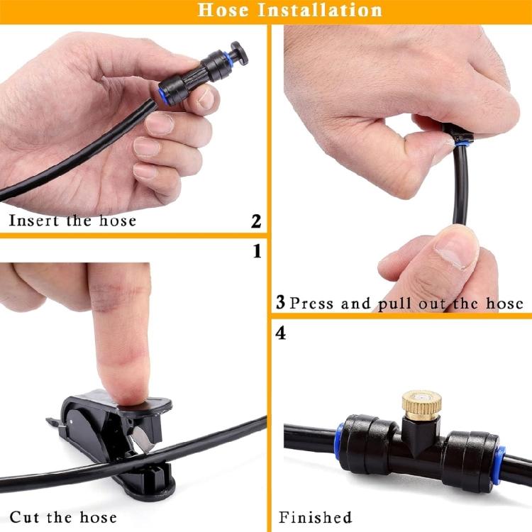 Expandable Water Sprayed Set 30PSI 12V 60W Pumps 6 Brass Jet Nozzles 300cm Inlet Hose For Patios Cooling Plant Watering