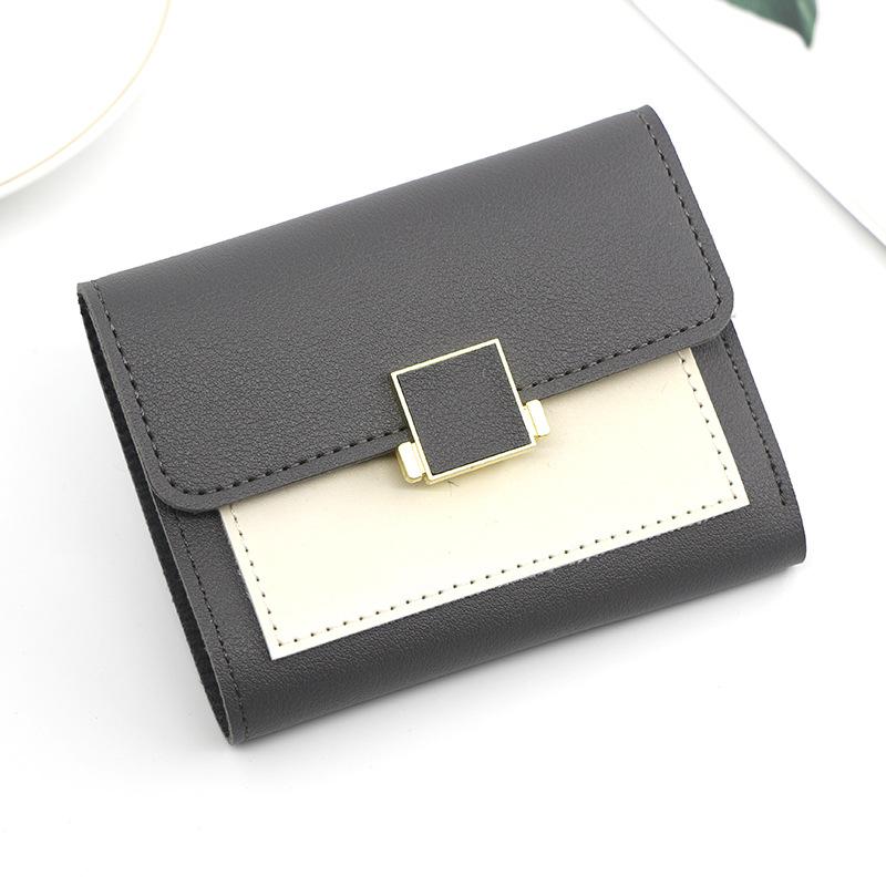 Compact Clutch Fashionable Retro Square Purse Pu Leather Wallet Solid Color Zippered Coin Pocket For Daily Use Gifting Holidays