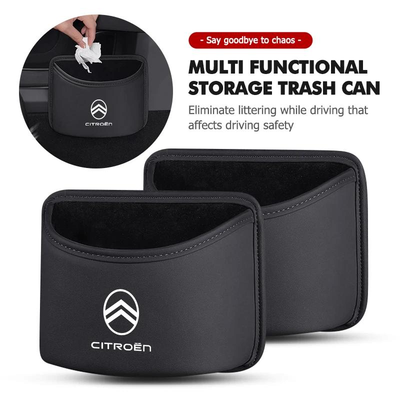 Car Side Door Trash Bin Hanging Garbage Dust Case Storage Box For Citroen C5 C1 C2 C6 C4L DS3 DS4 DS5 C-Elysee Grand Berlingo ajd256