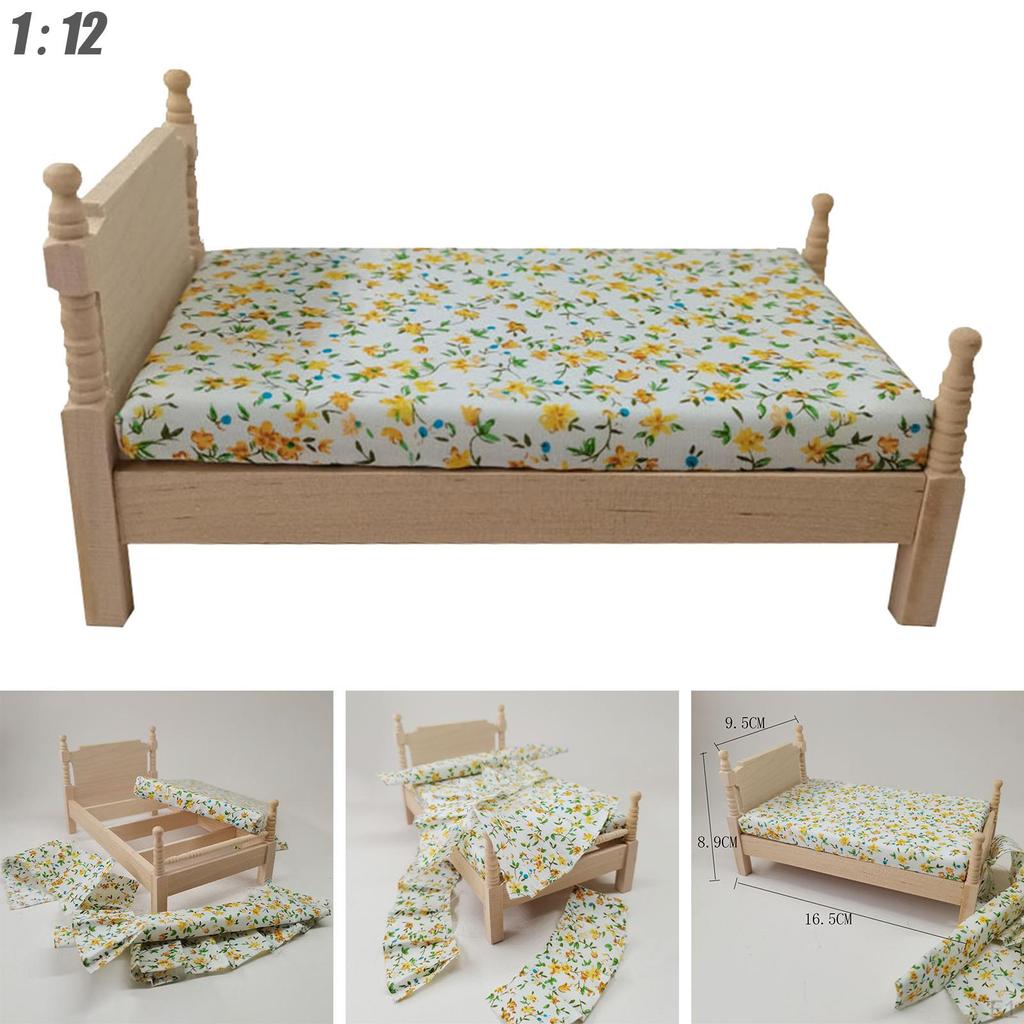 Puppenhaus Dekoration Zubehör, Mini Möbel Bett Miniatur Wohnzimmer kinder kinder