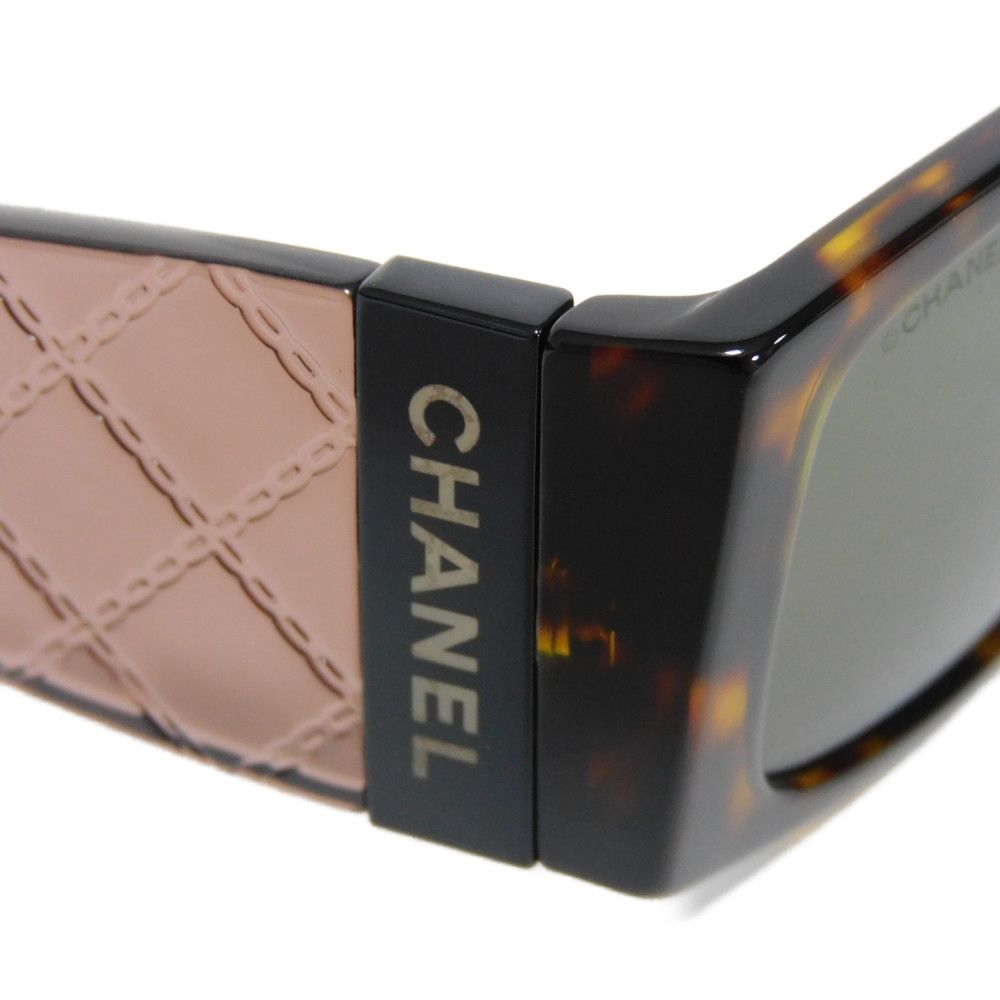 Used 10097 Rectangle Shape Eyewear 5425-A C714/3 7968 Logo Clear Black Matelasse Chain Acetate Havana Women's from