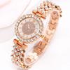 6Pcs/set Luxury Crystal Quartz Watch Exquisite Necklace Bracelet Earrings Set  Ladies