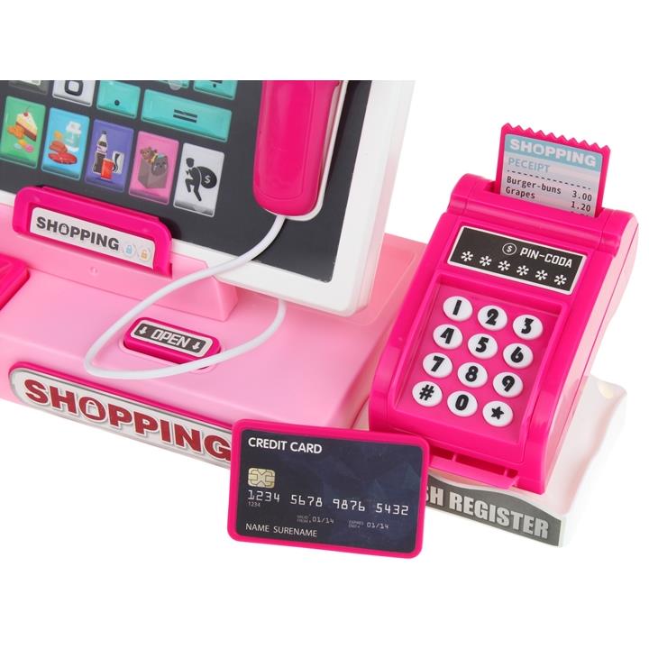 Interactive Cash Register, Shop, Educational, Calculator, Scanner, Pink
