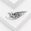 1Pcs Birthday Jewelry Crystal Cat Brooch For Women Vintage Enamel Animal Pin With Sparkling Rhinestones Cute Gift For Coats Bags