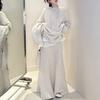 Lazy Wind Soft Waxy Sweater Elastic Waist Fishtail Long Dress Two-piece Set Autumn and Winter New Sequined Knitted Suit Women
