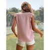 GMXIA Women's Temperament V-neck Stitching Lace Lace Sleeve Vest Top Women