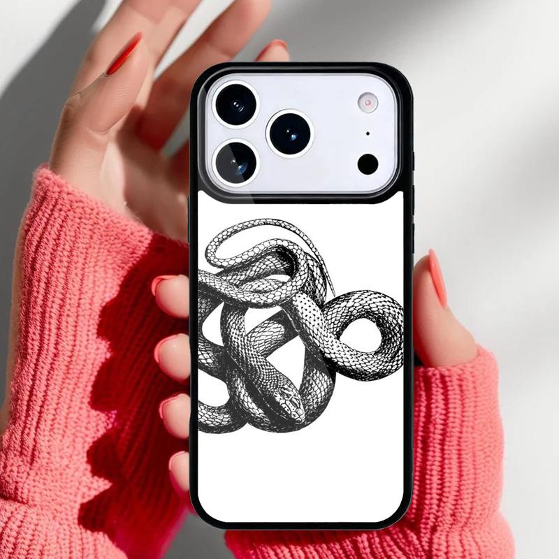 Snake Drawing Art Phone Case for iPhone 17 Air 16e 15 14 13 Pro Max Back Cover for 12 11 Pro Coque