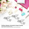 100pcs   Clips Cute Cartoon   Shape Metal Hollowed   Tail Clips Paper Clamps for   Document