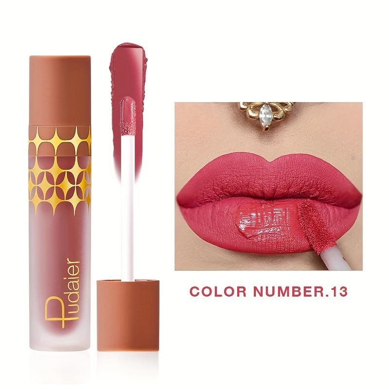 

24 цвета высокопигментированная матовая глазурь для губ - стойкая, устойчивая к размазыванию жидкая помада красно-коричневых тонов для вечернего макияжа губ 13#