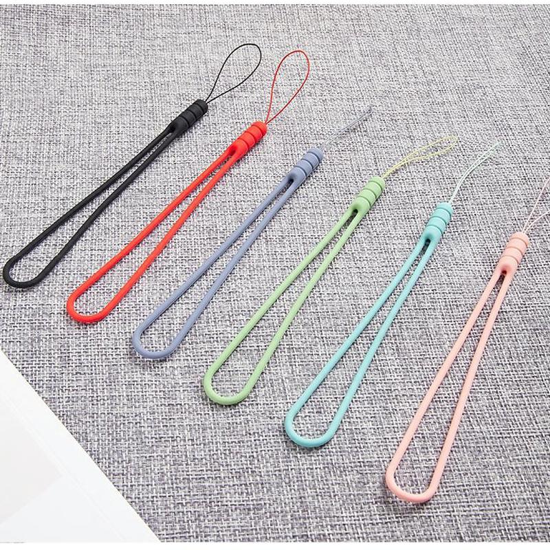 Silicone Phone Wrist Strap Solid Color Short Lanyard Anti-lost Hand Wrist Band For Mobile Phone Case Key USB Flash Drive Earbuds Accessory