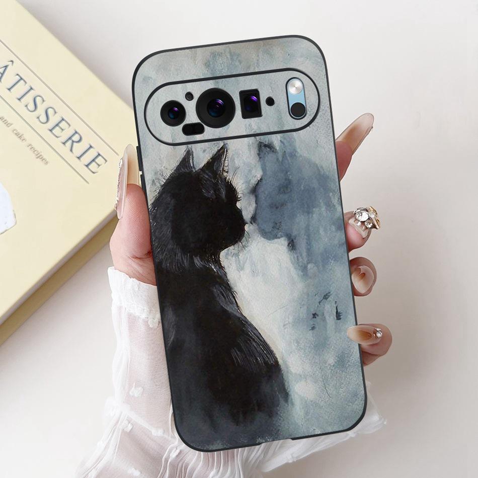 For Google Pixel 9 Pro 9A Pixel9 New Fashion Dusk Beach Painting Phone Case For Google Pixel9A 9 9Pro Black Silicone Soft Case