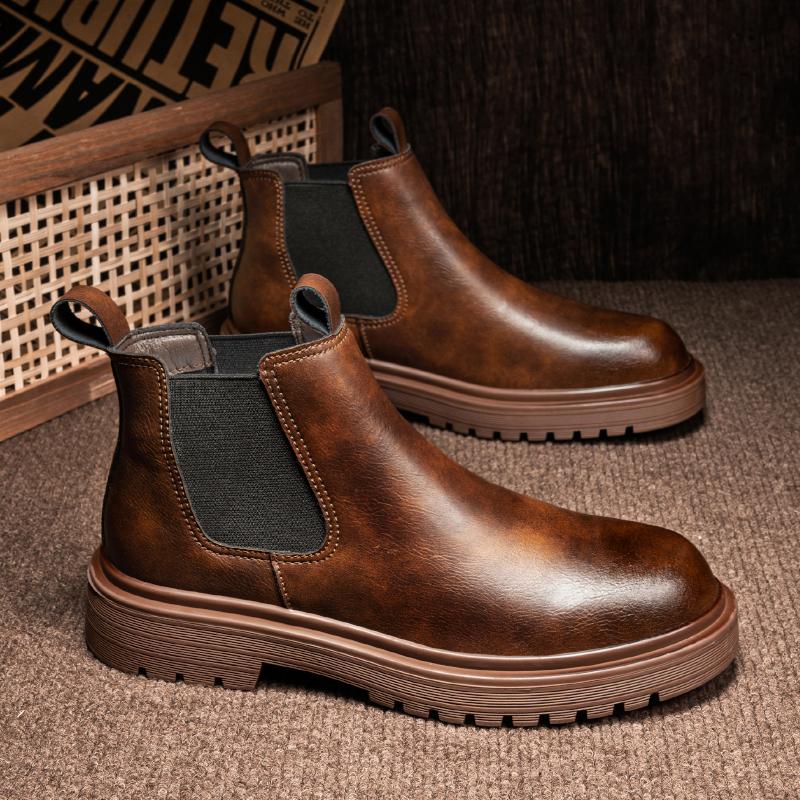 Men's high-quality British casual boots spring and autumn new soft-sole non-slip comfort outdoor fashion youth Joker work boots