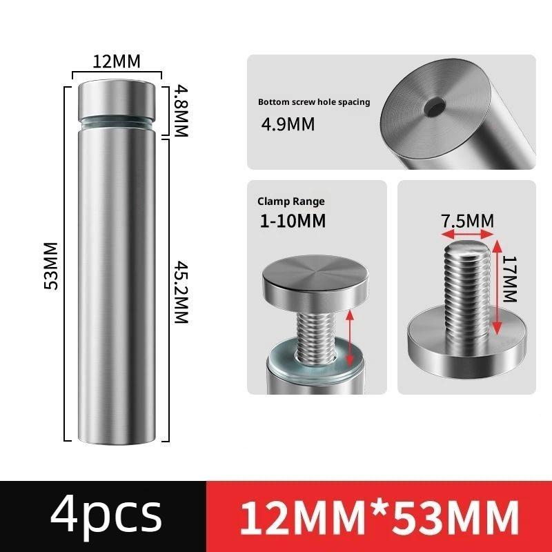 2/4PCS 16/19/25/40mm Glass Fasteners Stainless Steel Acrylic Advertisement Standoffs Pin Nails Billboard Fixing Screws Hardware