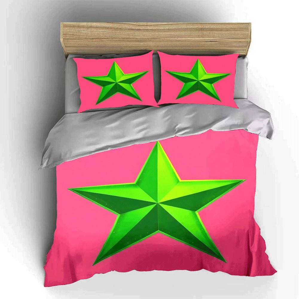 Green Star Wall Decor Set Exquisite Three-Piece Bedding Set Gift For Kids And Adults