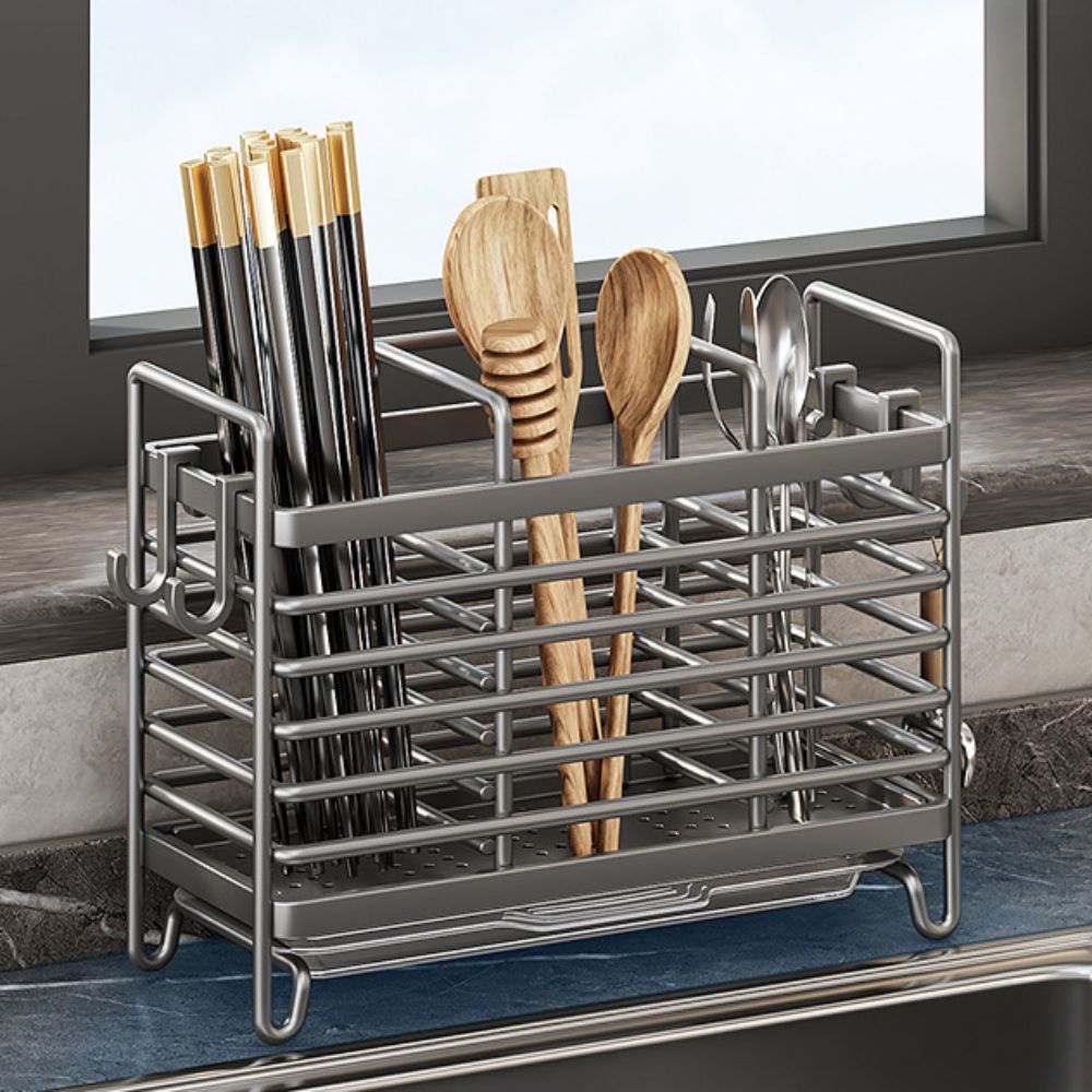 Drain Tray Stainless Steel Chopstick Draining Rack Rust Proof Cutlery Holder Fork