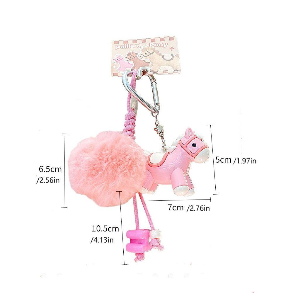 Chinese Style Horse Keychain Zodiac Mascot New Year Keyring Plush Pony Keychain  Bag Decoration
