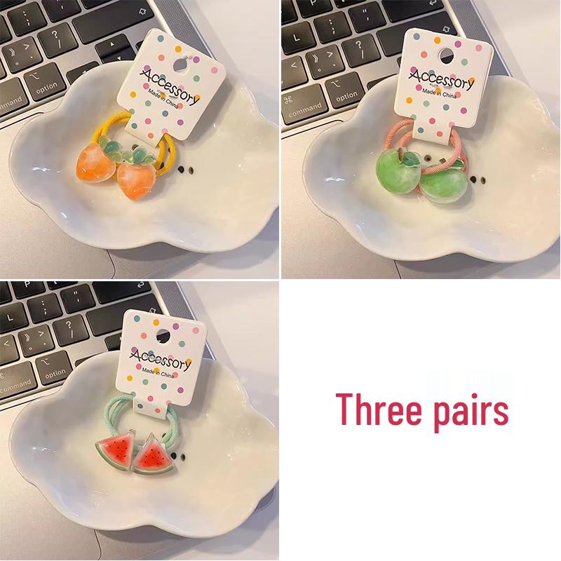 Fruit-Themed Mini Hair Ties for Little Girls – High Elasticity Rubber Bands
