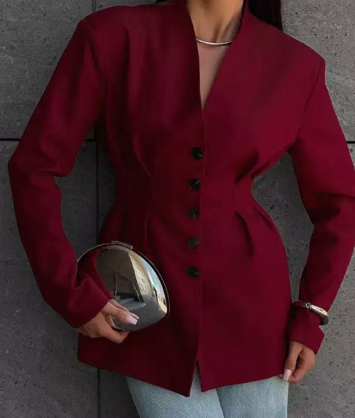 2025 High-End Retro V-Ausschnitt Einreiher Herbst/Winter Anzug