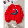 Kids Sweatshirt Crewneck Sweatshirt Surfer Riding Enormous Wave Pattern Print Machine Washable, Spring And Autumn