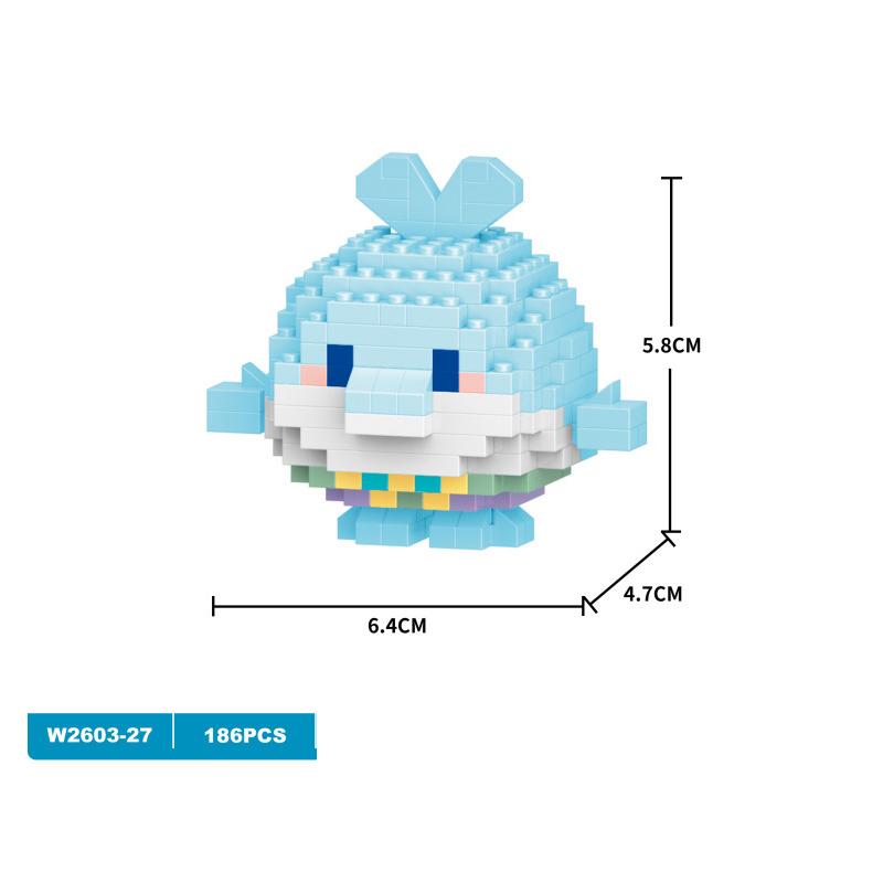 Lovely Animal Sphere Nanobrick Micro Diamond Block Panda Duck Elephant Penguin Dog Fox Build Brick Frog Owl Wolf Rabbit Cow Plaything