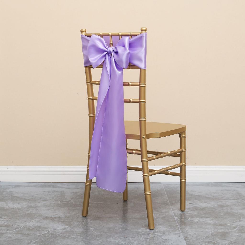 Wholesale 10/50pcs Satin Bow Sashes Wedding Chair Decor 17x275cm Ribbon Butterfly Tie Band For Christmas Birthday Party Sashes