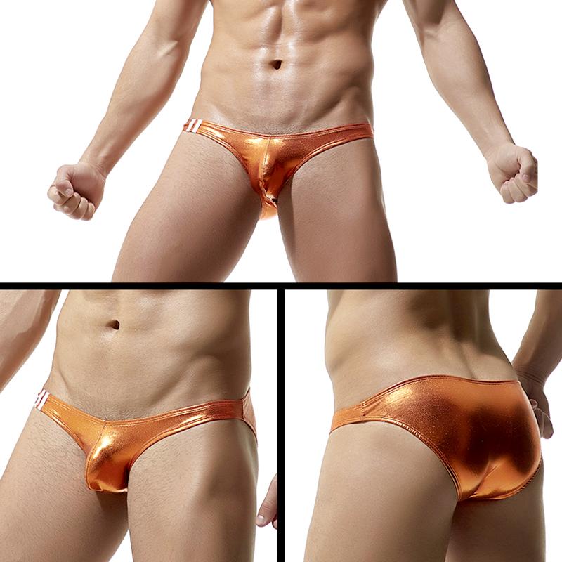 1Pc Men Sexy Briefs Shiny Bikini Underwear Lingerie Thong Low Waist Panties