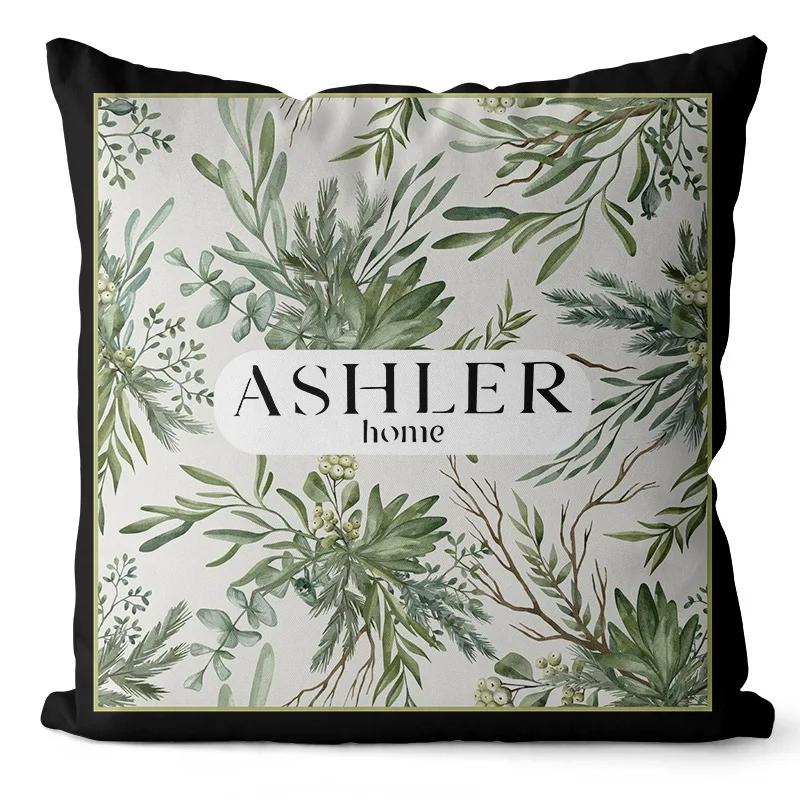 New Nordic Retro Green Geometric Pillow Cover American French Light Luxury Home Sofa Bedside Pillowcase Home Decoration