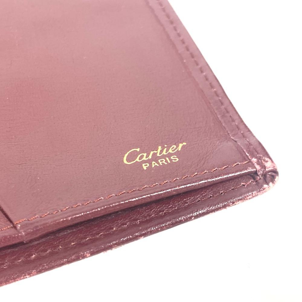 CARTIER Must de Line logo wallet Long wallet Long Wallet Leather wine-red